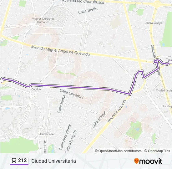 212 Bus Line Map