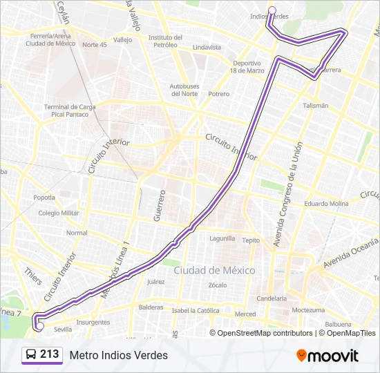 213 Bus Line Map