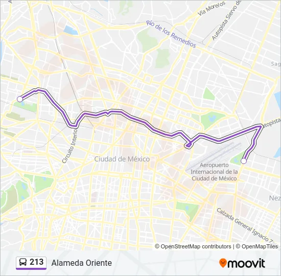 213 Bus Line Map