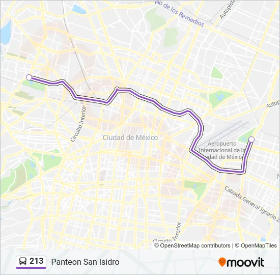 213 Bus Line Map