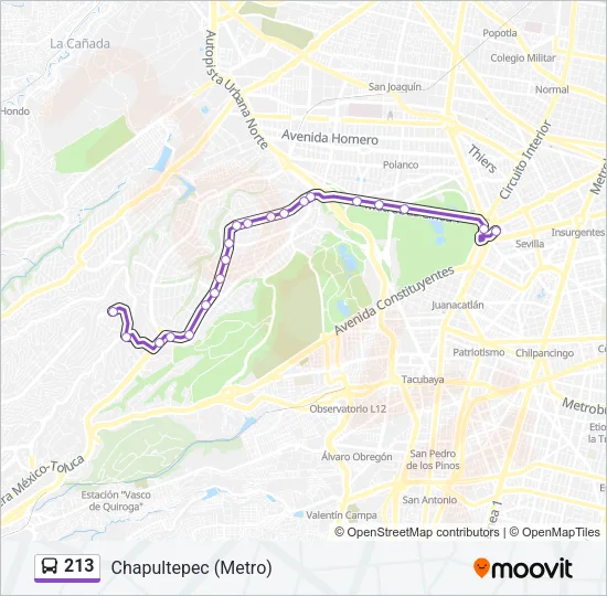 213 Bus Line Map