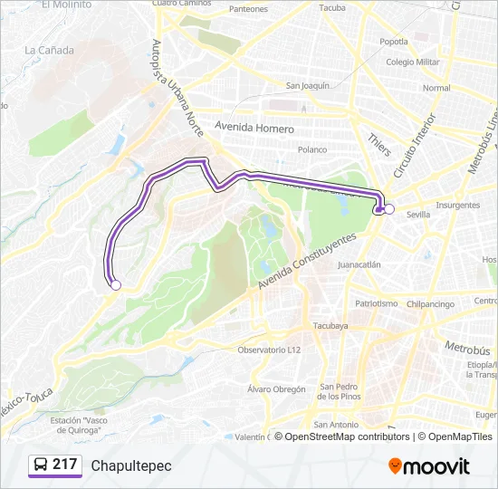 217 Bus Line Map