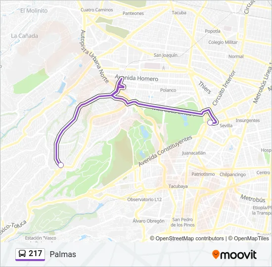 217 Bus Line Map
