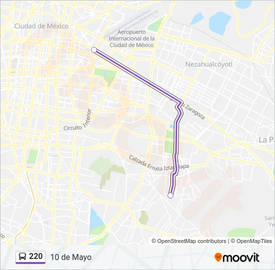 220 Bus Line Map