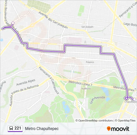 221 Bus Line Map