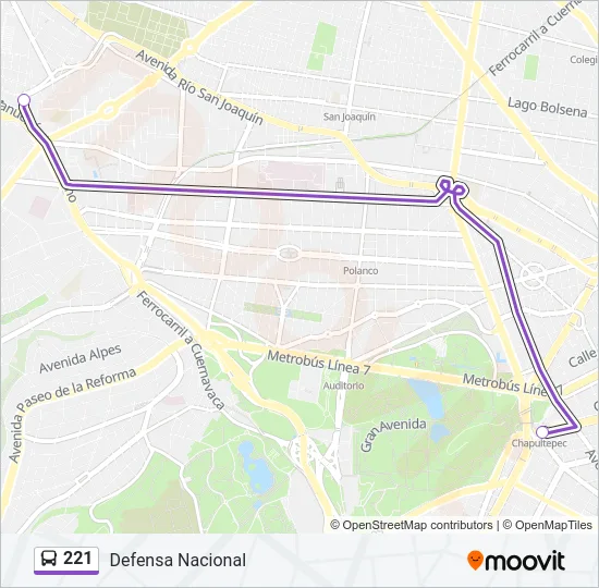 221 Bus Line Map