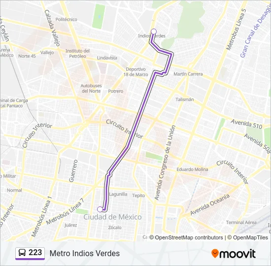 223 Bus Line Map