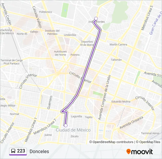 223 Bus Line Map
