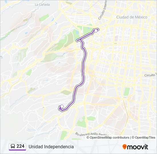 224 Bus Line Map