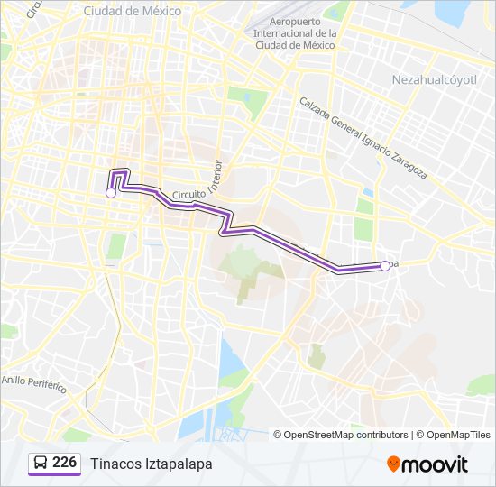 Mapa de 226 de autobús