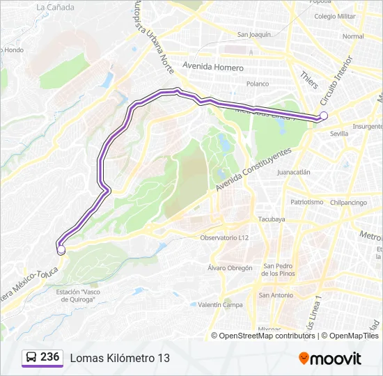 236 Bus Line Map