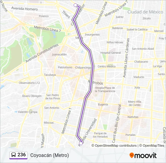 236 Bus Line Map