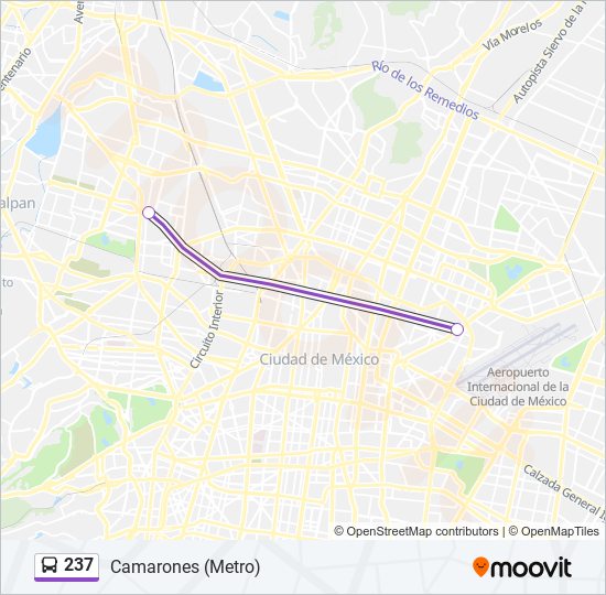 Mapa de 237 de autobús