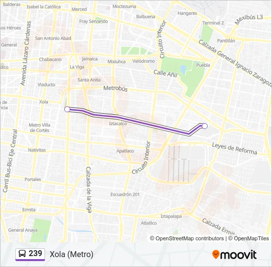 239 Bus Line Map