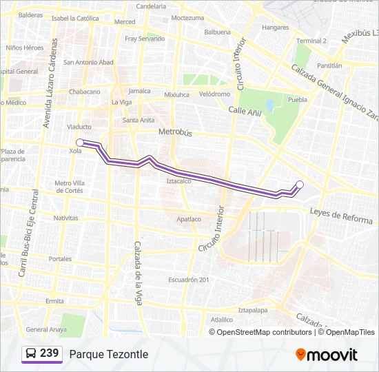 239 Bus Line Map