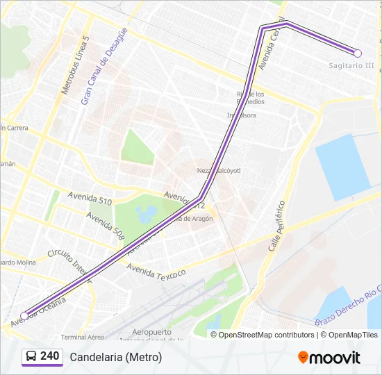 240 Bus Line Map