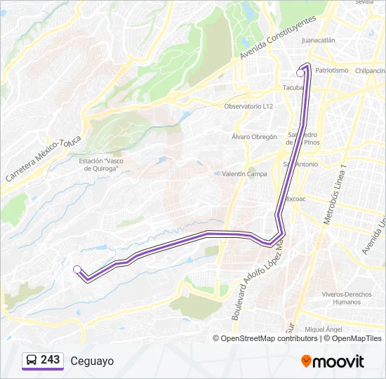 243 Bus Line Map