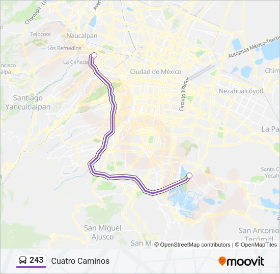 243 Bus Line Map