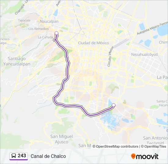 243 Bus Line Map