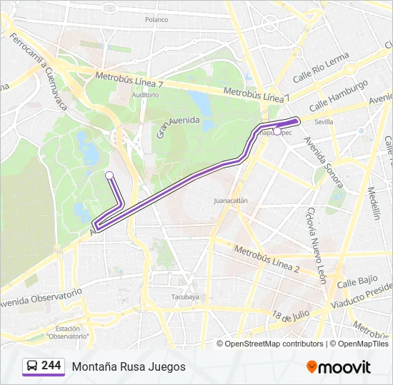 244 Bus Line Map