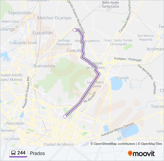 Mapa de 244 de autobús