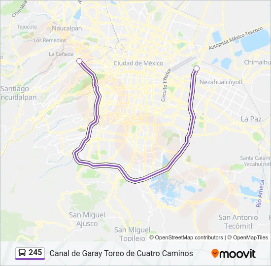 245 Bus Line Map