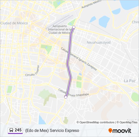 245 bus Line Map