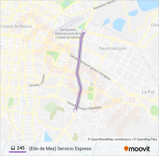245 Bus Line Map