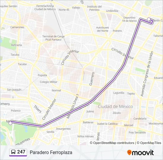247 Bus Line Map