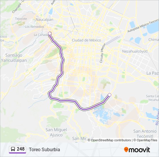 Mapa de 248 de autobús