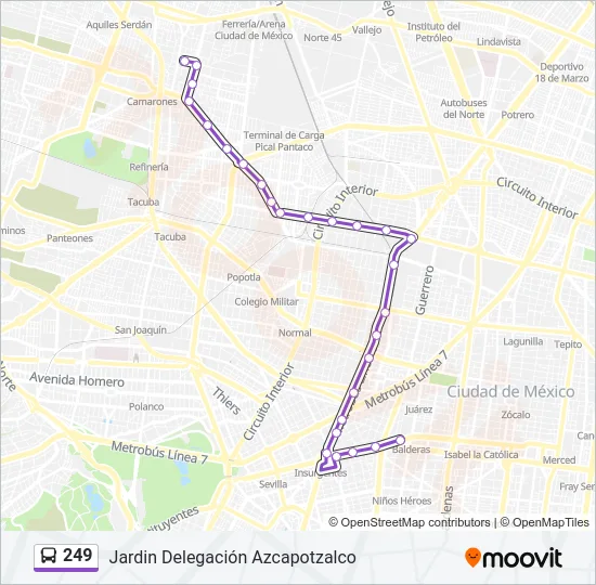 249 Bus Line Map