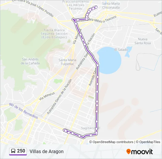 250 Bus Line Map