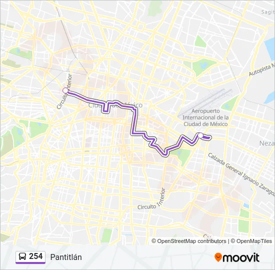 254 Bus Line Map