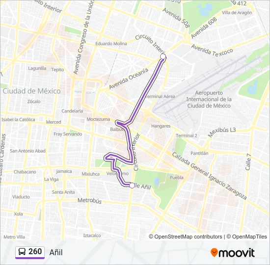 260 Bus Line Map