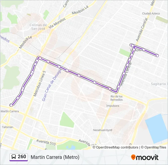 260 Bus Line Map