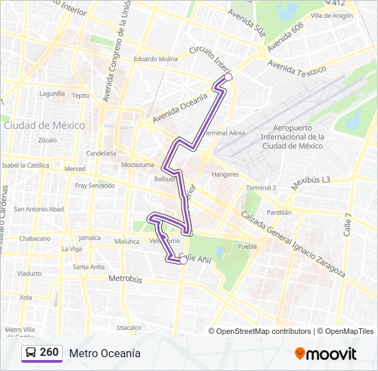 260 Bus Line Map