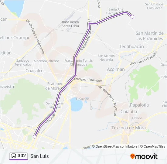 302 Bus Line Map