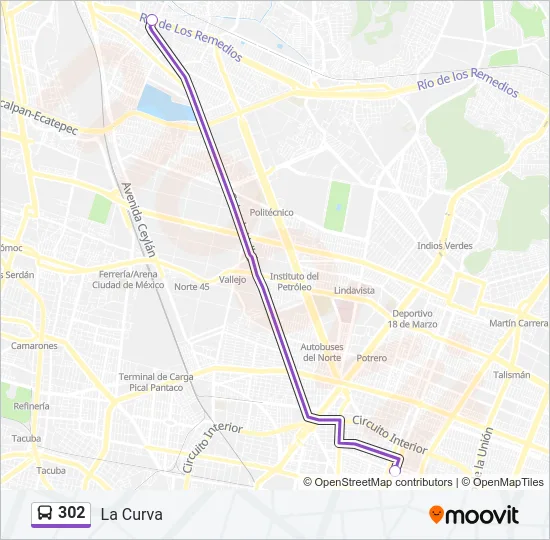 302 Bus Line Map