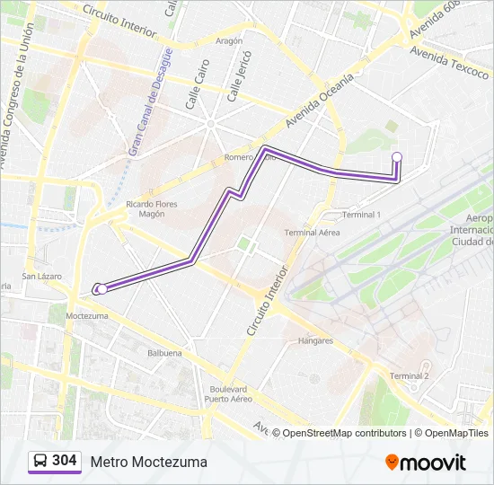 304 Bus Line Map