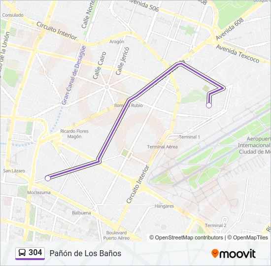 304 Bus Line Map