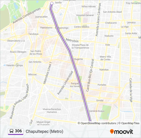 306 Bus Line Map