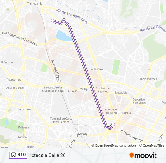 310 Bus Line Map