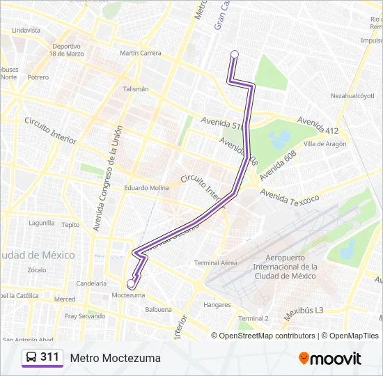 311 Bus Line Map