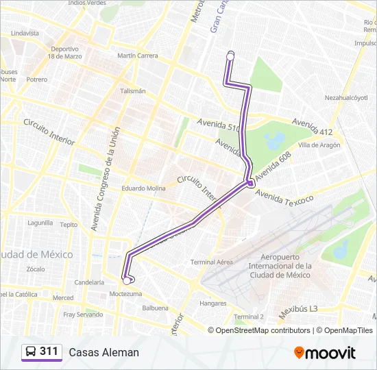 311 Bus Line Map