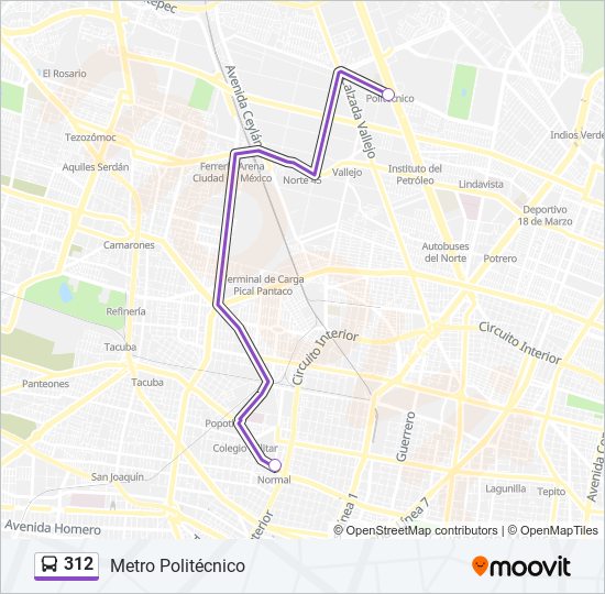 312 bus Line Map