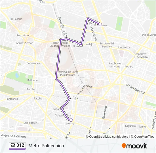 312 Bus Line Map