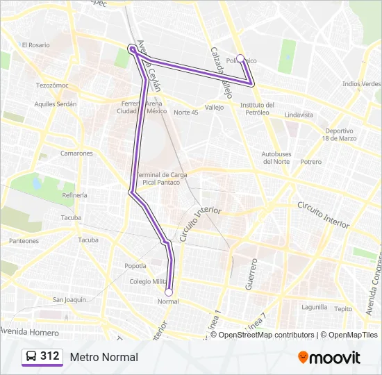312 Bus Line Map