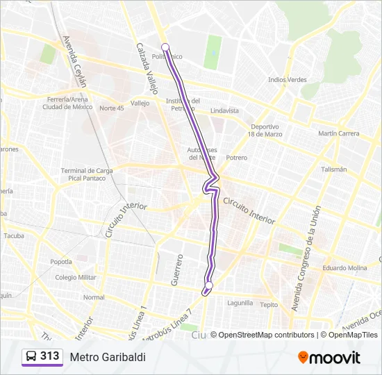 313 Bus Line Map