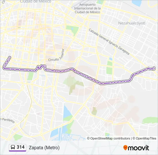 314 Bus Line Map