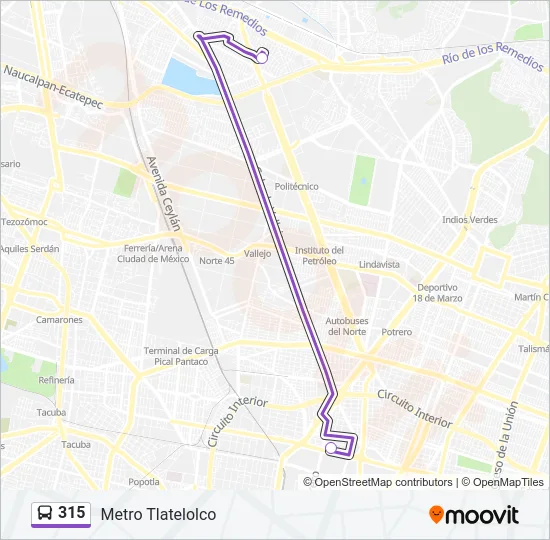 315 Bus Line Map